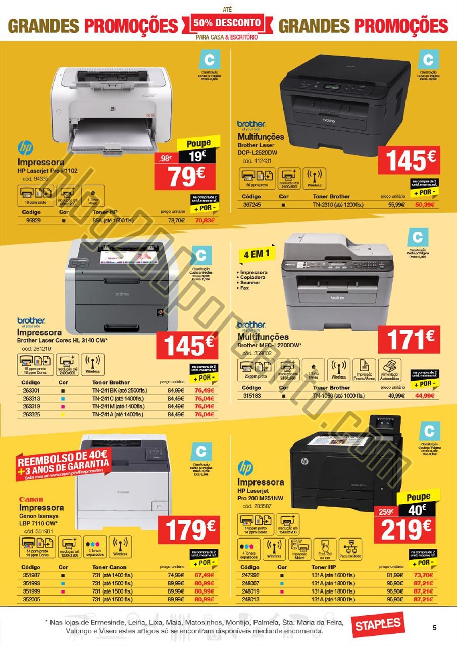 Antevisão Folheto STAPLES Promoções de 15 outub