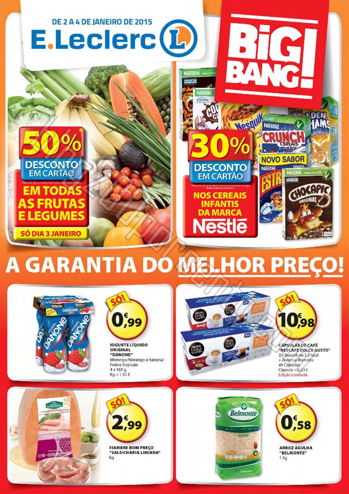 Antevisão Folheto E-LECLERC Big Bang de 2 a 4 jan