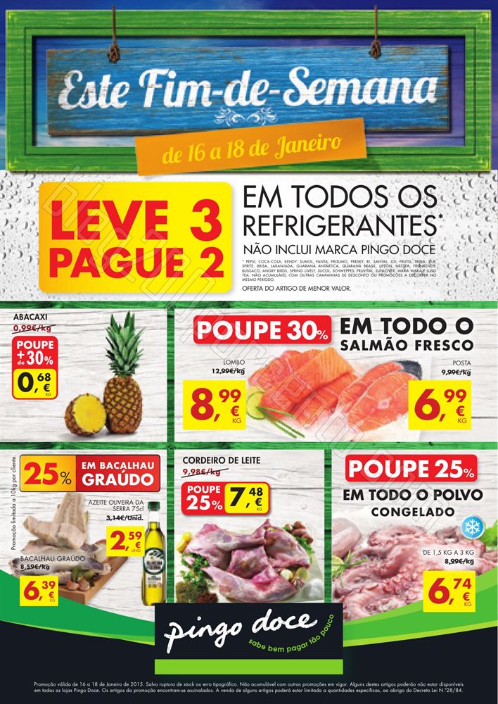 Antevisão Folheto PINGO DOCE Fim de Semana de 16 