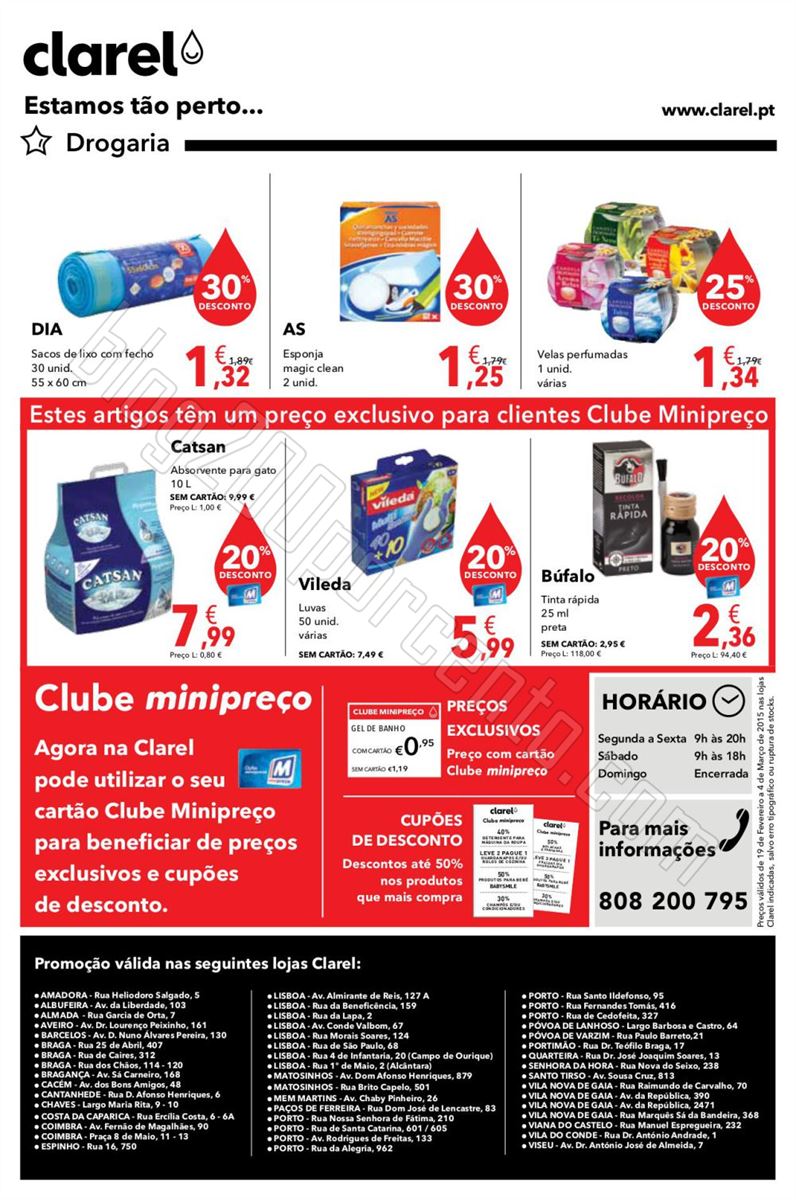 Antevisão Folheto CLAREL promoções de 19 fevere