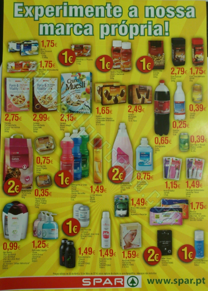Antevisão folheto | SPAR | de 30 abril a 18 maio