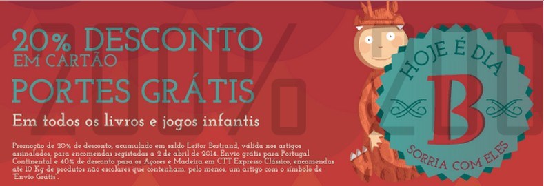 20% de desconto | BERTRAND | apenas hoje, 2 abril