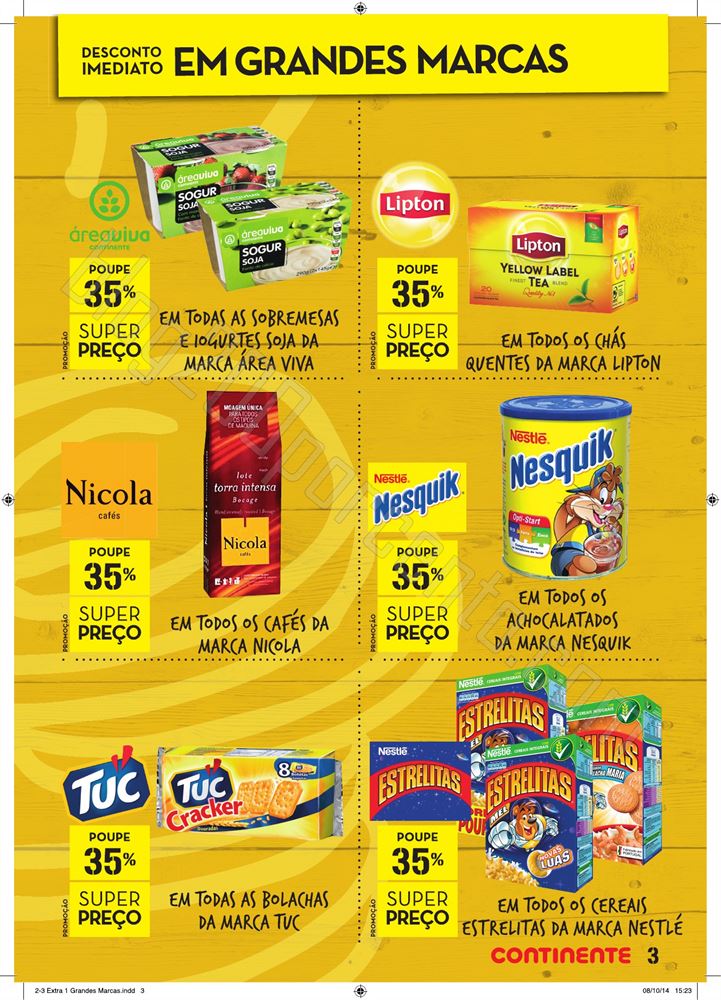 Novo folheto CONTINENTE Grandes Marcas com grandes
