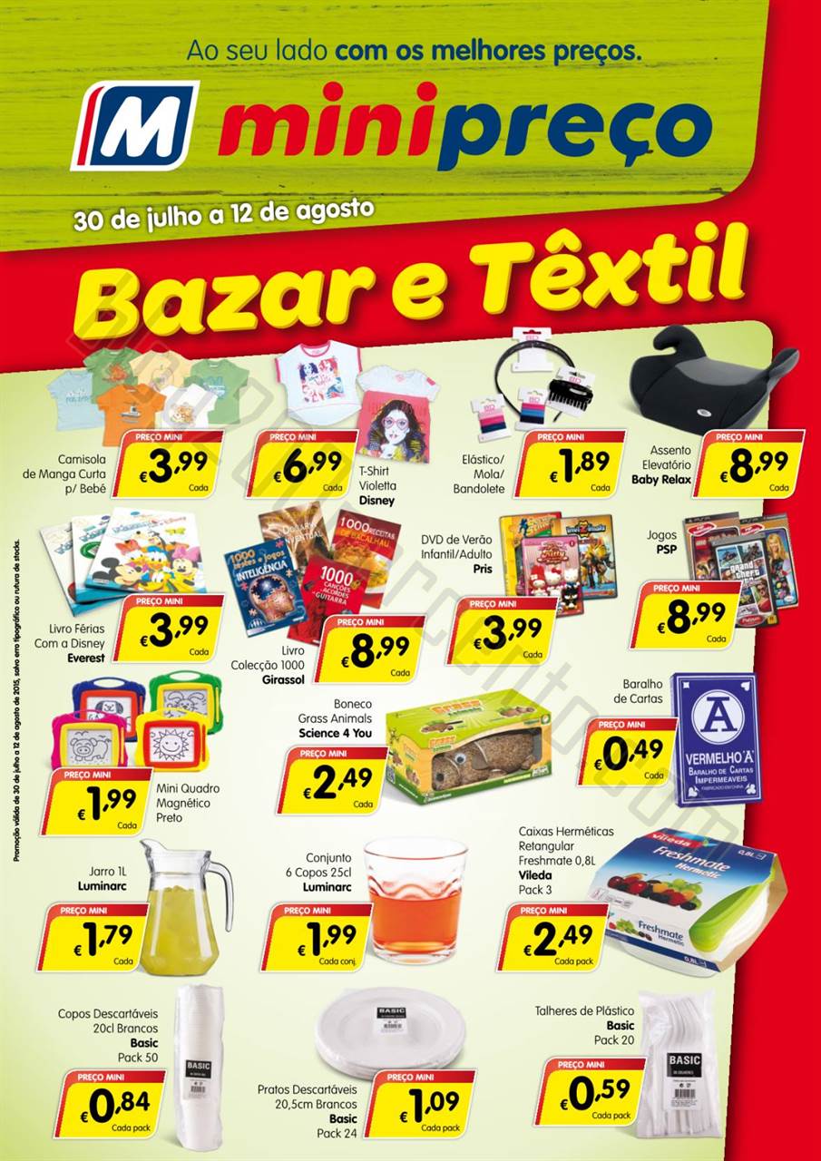 Antevisão Folheto MINIPREÇO Bazar de 30 julho a 