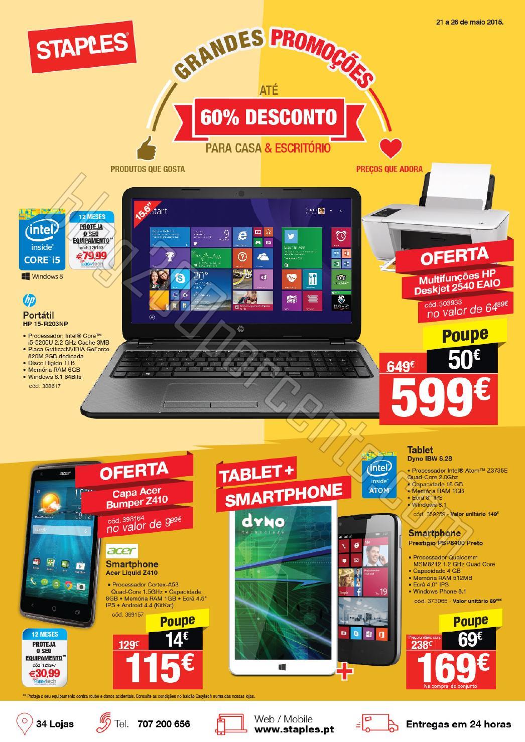 Antevisão Folheto STAPLES Promoções de 21 a 26 