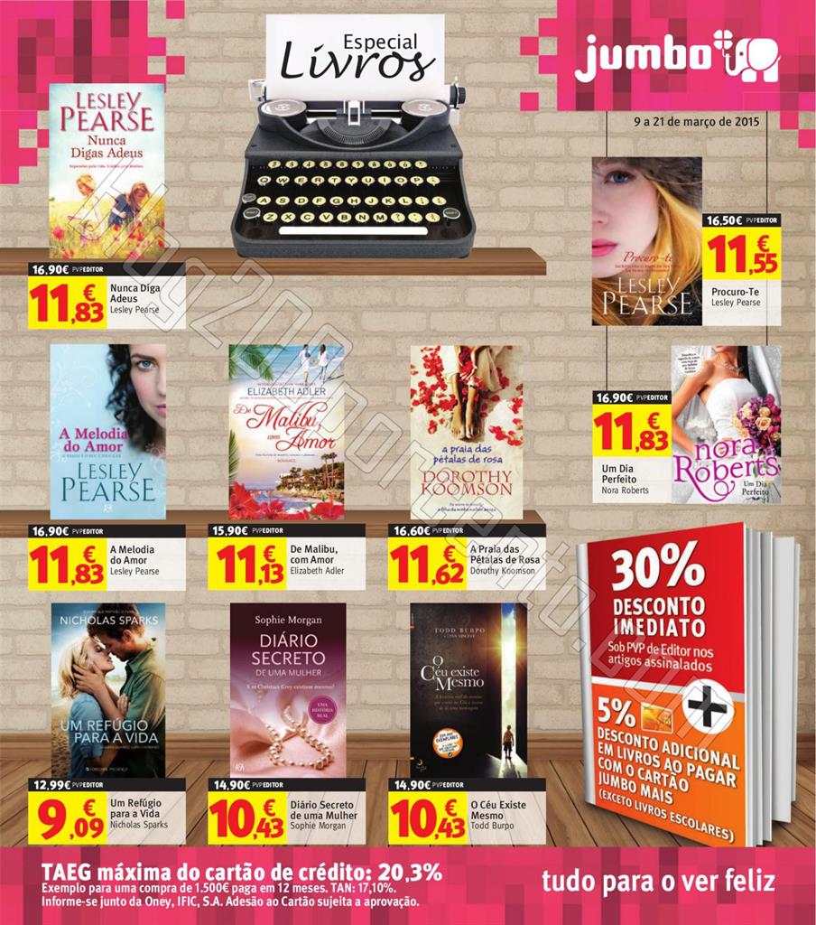 Novo Folheto JUMBO Especial Livros de 9 a 21 març