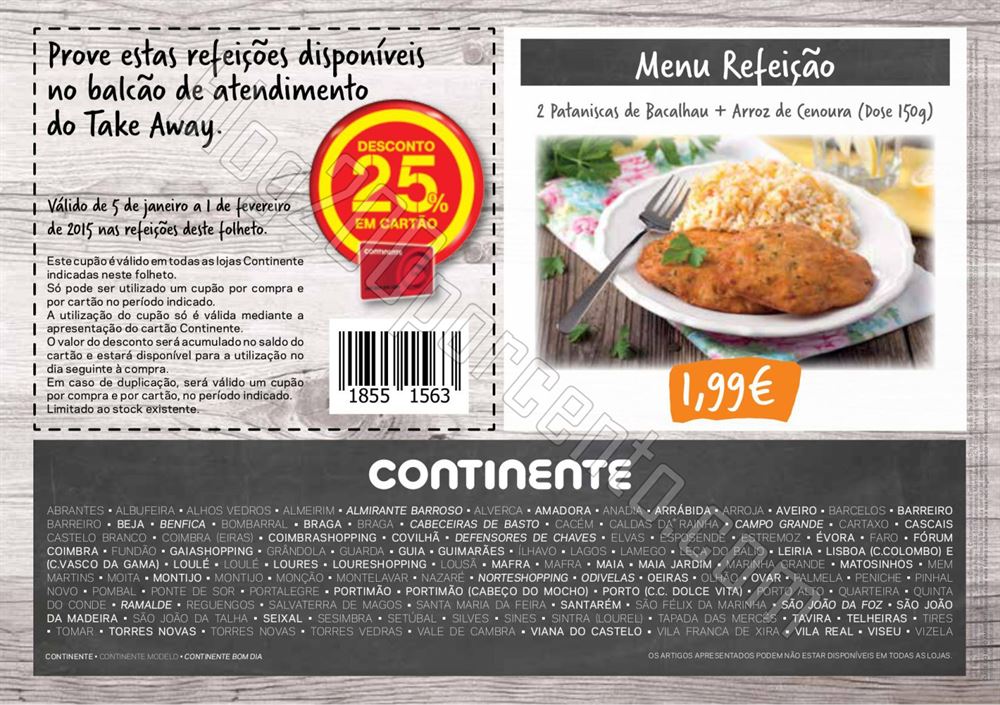 Antevisão Folheto CONTINENTE Take Away de 5 janei
