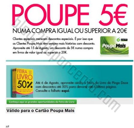 Desconto de 5€ em 20€ PINGO DOCE Livros, até 15 agosto