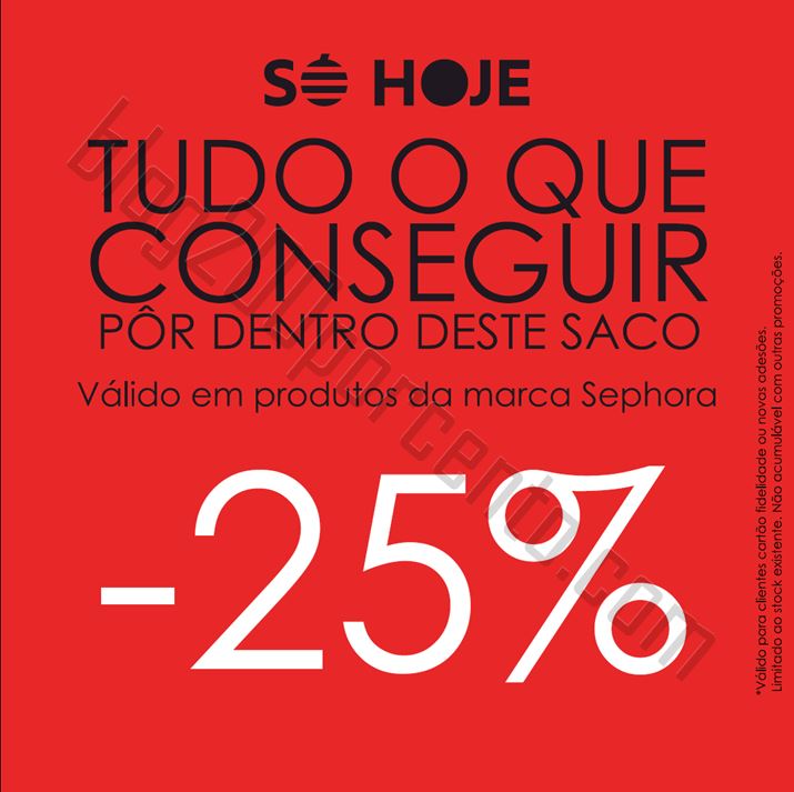 25% de desconto SEPHORA só hoje