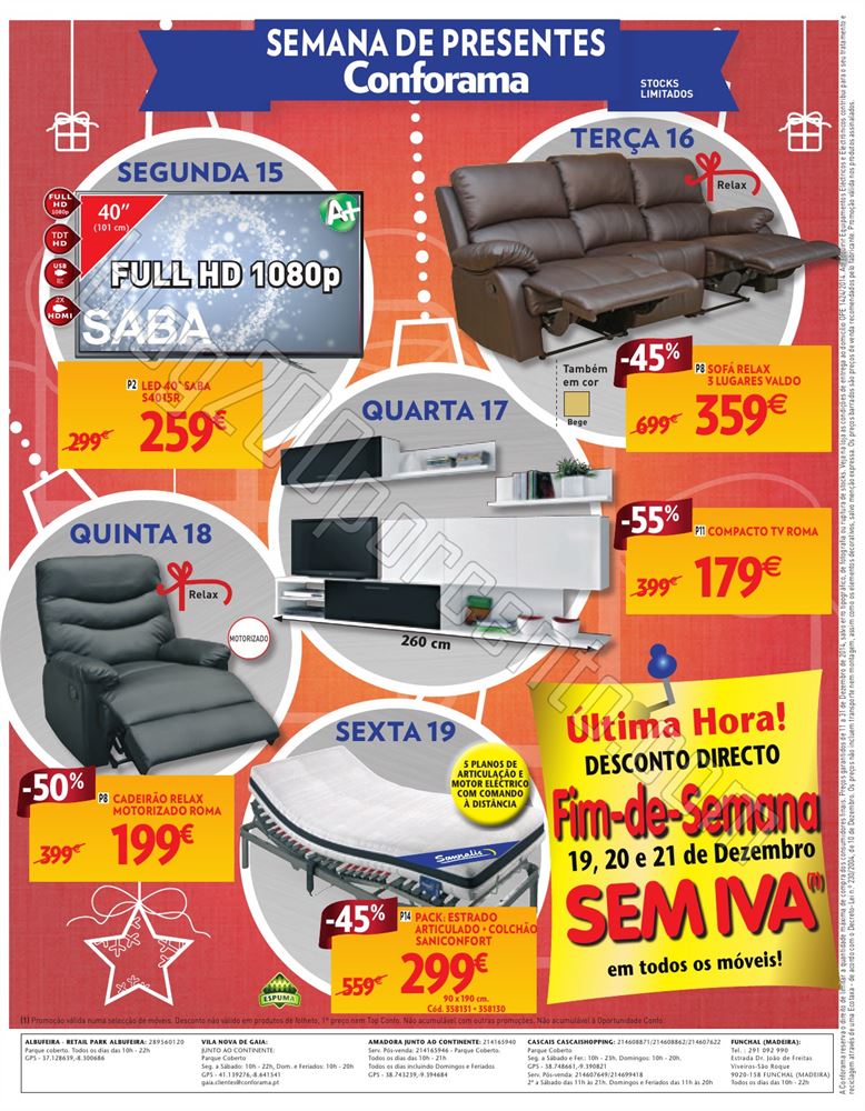 Novo Folheto CONFORAMA Natal de 11 a 31 dezembro p