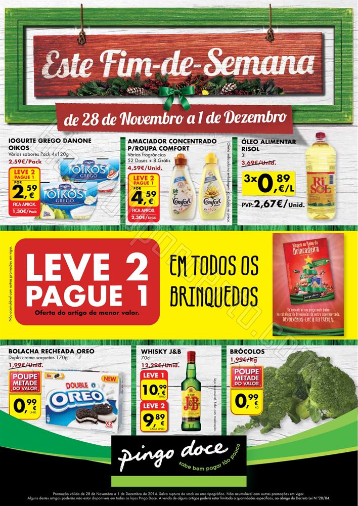 Novo Folheto PINGO DOCE Fim de Semana de 28 novemb