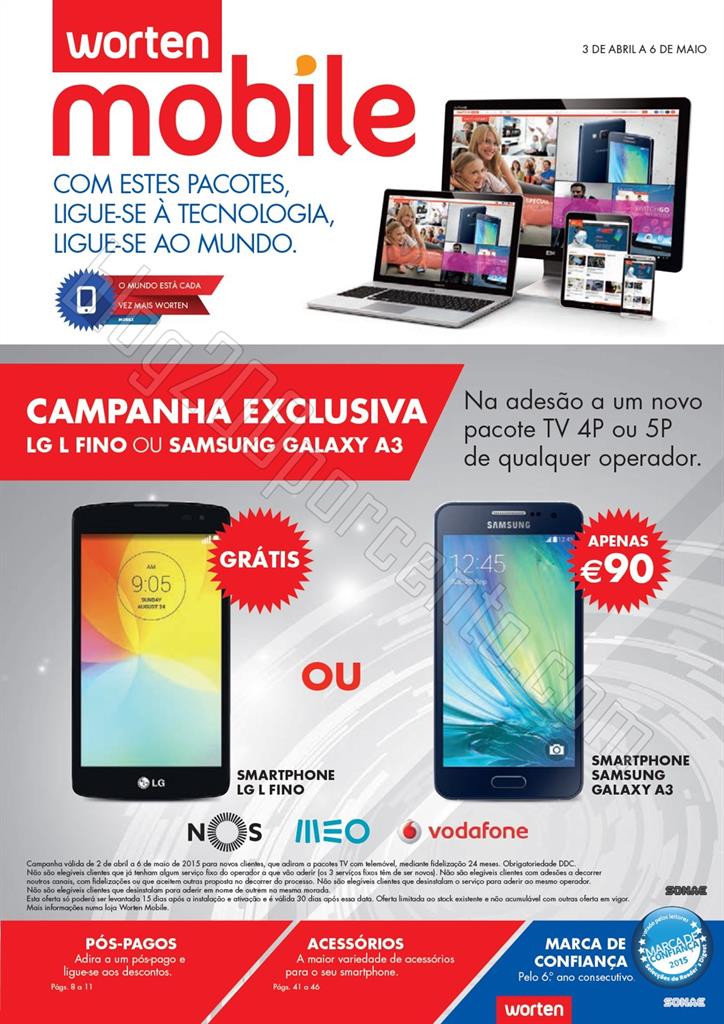 Antevisão Folheto WORTEN MOBILE de 3 abril a 6 ma