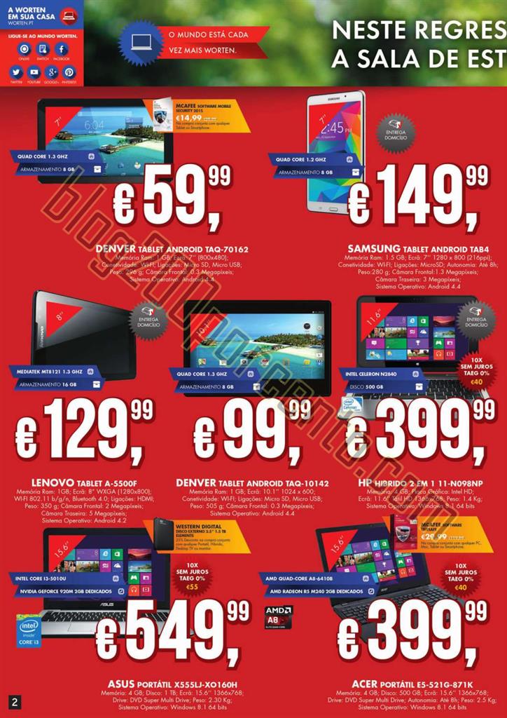 Novo Folheto WORTEN Regresso às aulas II de 19 ag