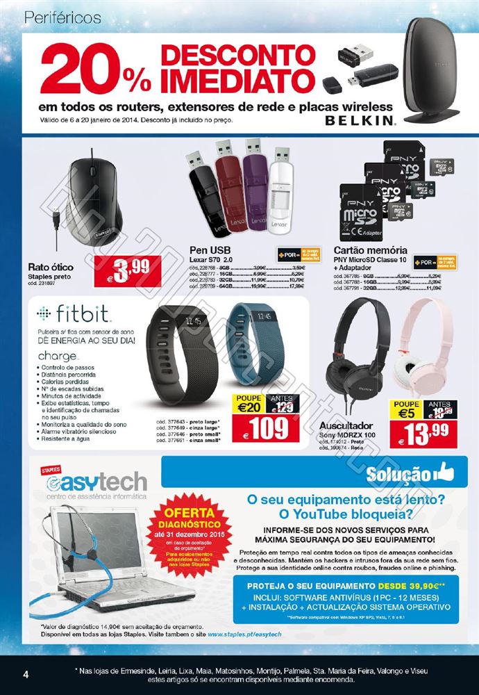 Novo Folheto STAPLES Tecnologia de 6 a 20 janeiro 