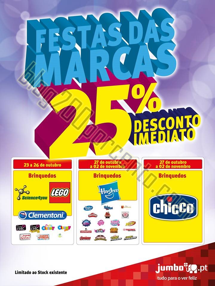 25% de desconto JUMBO em brinquedos de 23 outubro 