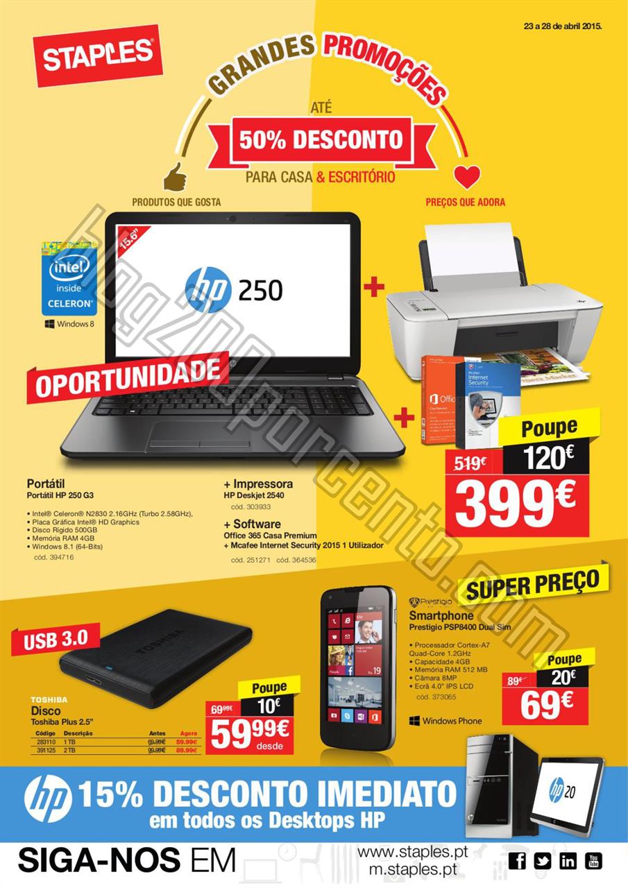 Antevisão Folheto STAPLES Promoções de 23 a 28 