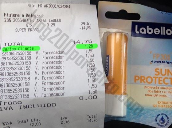 Acumulação com vales CONTINENTE Labello