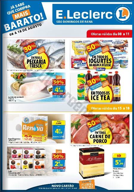 Antevisão folheto E-LECLERC S. Domingos Rana de 8 a 18 agosto