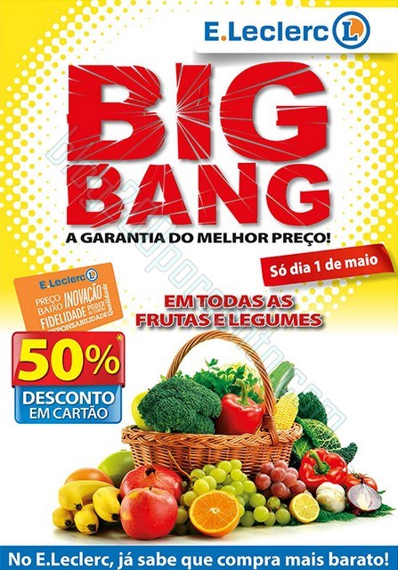 50% de desconto frutas e legumes | E-LECLERC | só dia 1 maio