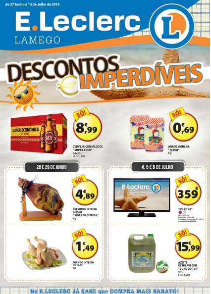 Antevisão Folheto Promoções E-LECLERC Lamego de 27 junho a 13 julho