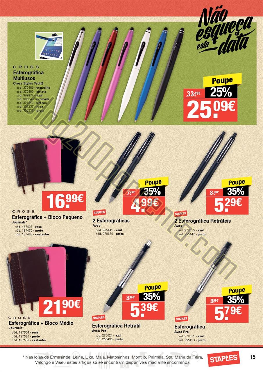 Antevisão Folheto STAPLES Agendas de 1 outubro a 