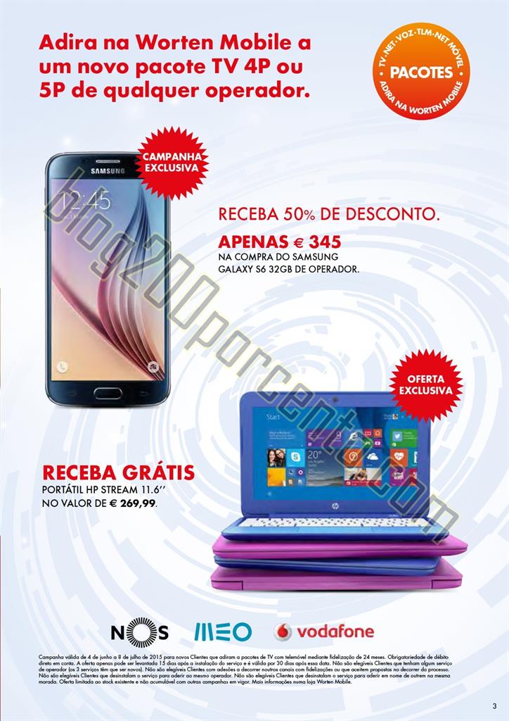 Novo folheto WORTEN Mobile Promoções de 4  junho