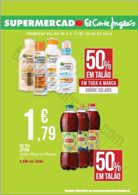 Antevisão Folheto Promoções EL CORTE INGLÉS de 4 a 17 julho