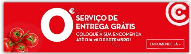 Oferta de taxa de entrega CONTINENTE até 28 setembro