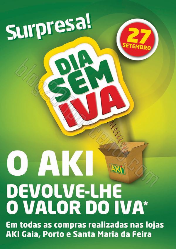Dia sem iva AKI Norte, dia 27 setembro