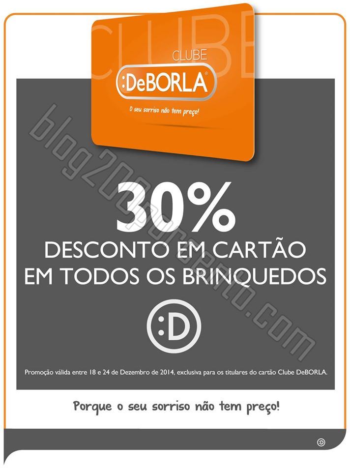 30% de desconto DEBORLA brinquedos de 18 a 24 deze
