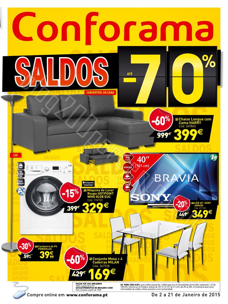 Novo Folheto CONFORAMA Saldos de 2 a 21 janeiro p1