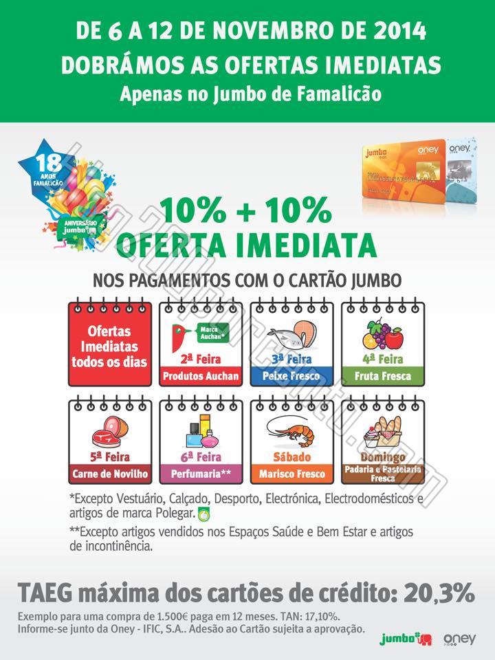 Promoção 10%+10% JUMBO de Famalicão de 6 a 12 n