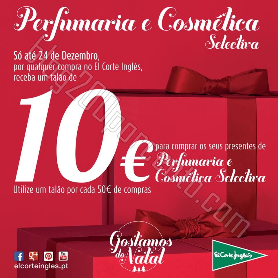Vale de 10€ em perfumaria EL CORTE INGLÉS até 