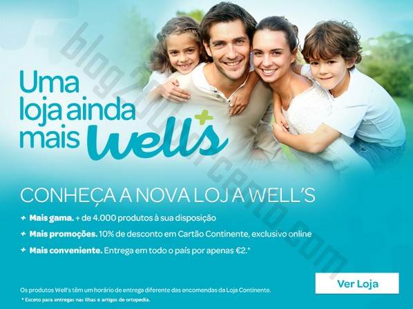 Nova loja online WELLS com 10% de desconto em cartão