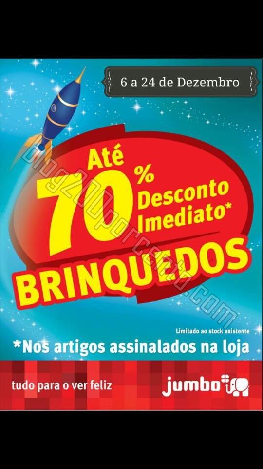 70% desconto Brinquedos JUMBO de 6 a 24 dezembro.j