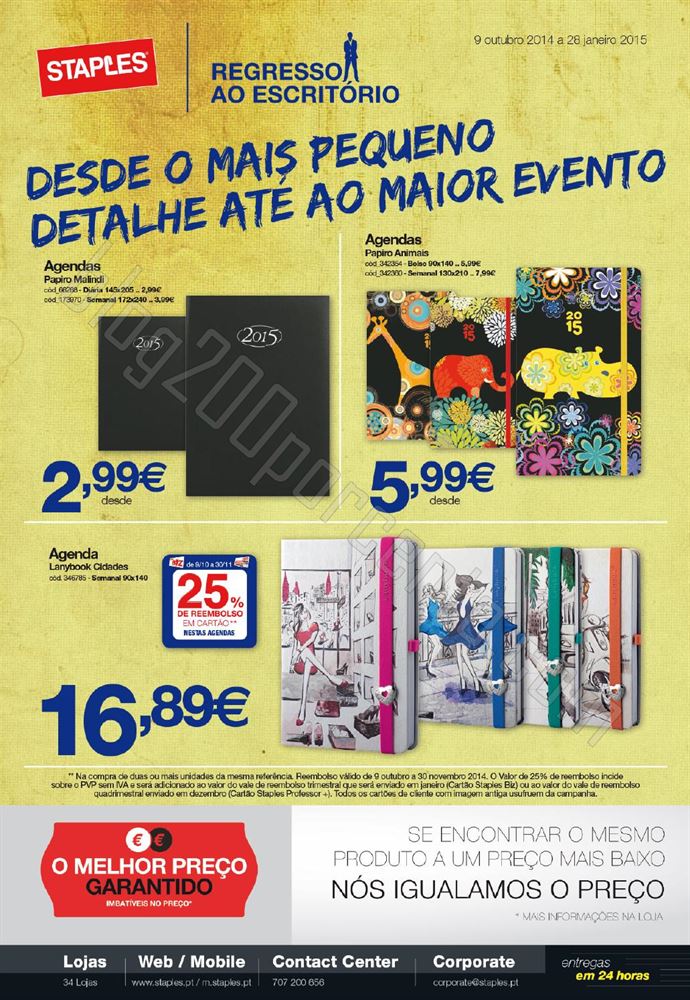 Novo Folheto STAPLES de 9 outubro a 28 janeiro - agendas