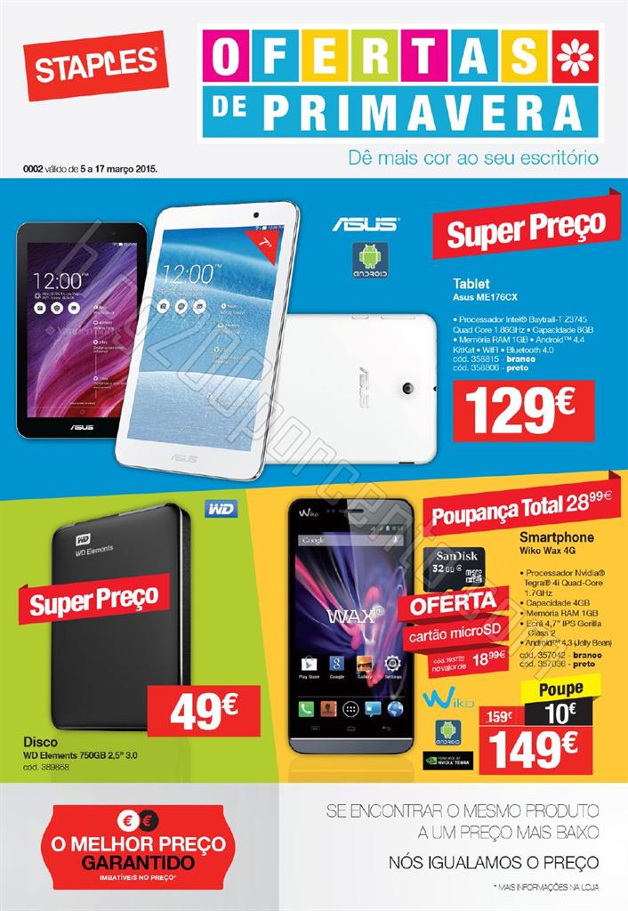 Antevisão Folheto STAPLES promoções de 5 a 17 m