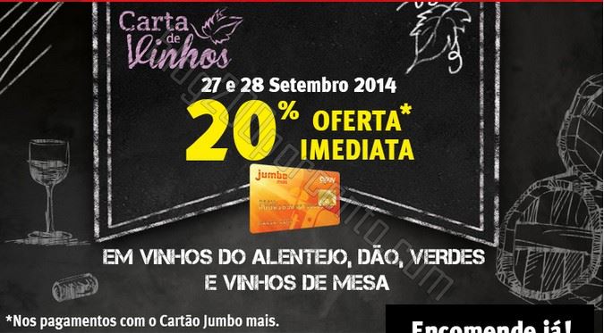 20% de desconto JUMBO de 26 a 28 setembro