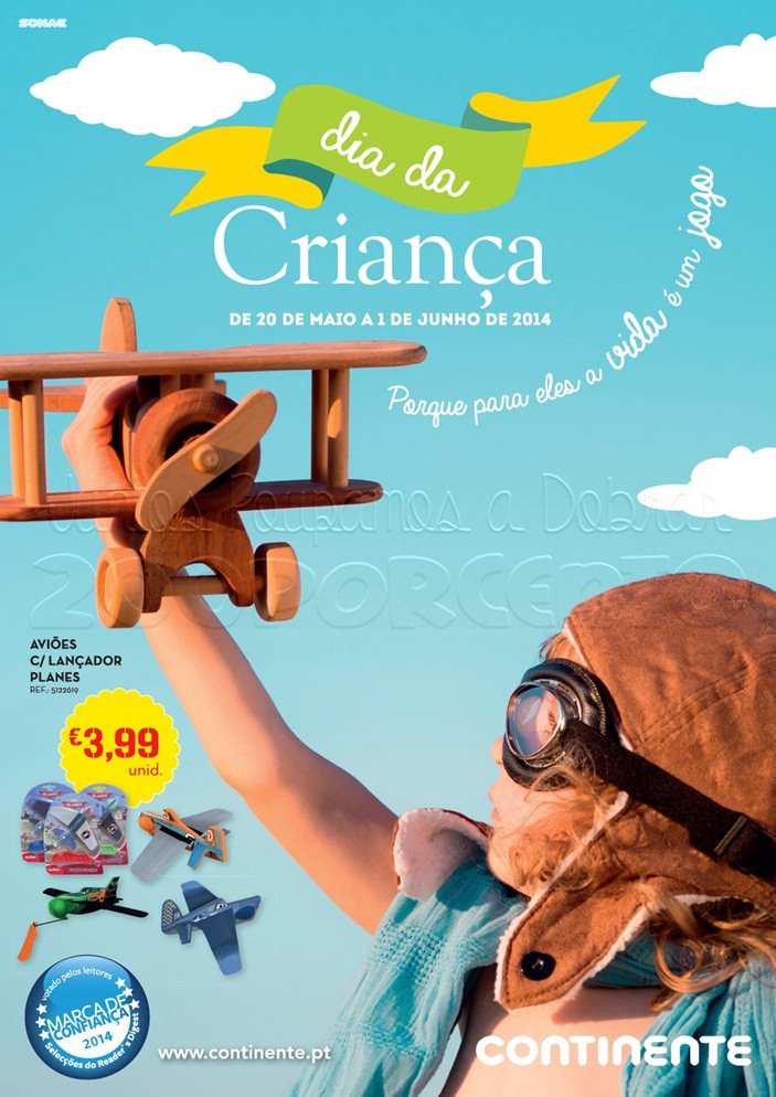 Novo folheto CONTINENTE dia da criança de 20 maio a 1 junho