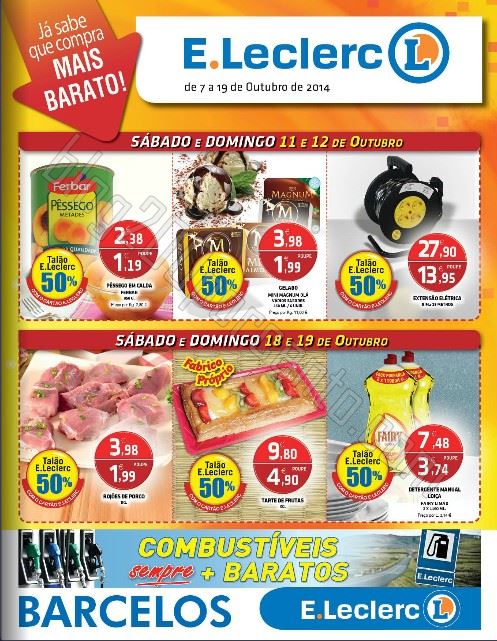 Antevisão Folheto E-LECLERC Barcelos de 7 a 19 outubro