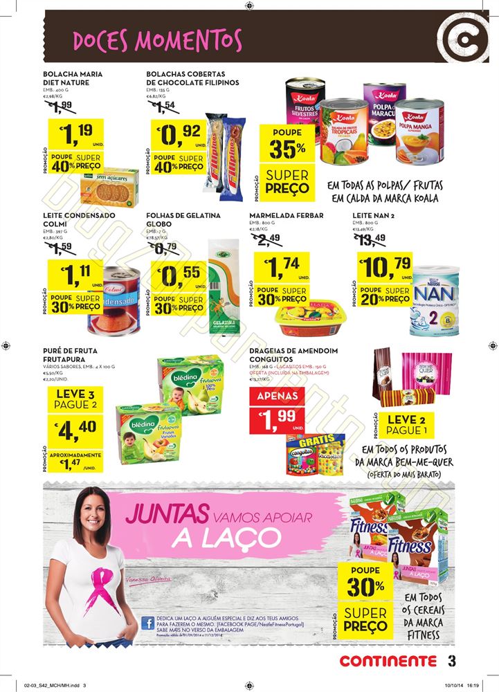 Novo folheto CONTINENTE de 16 a 22 outubro - doces