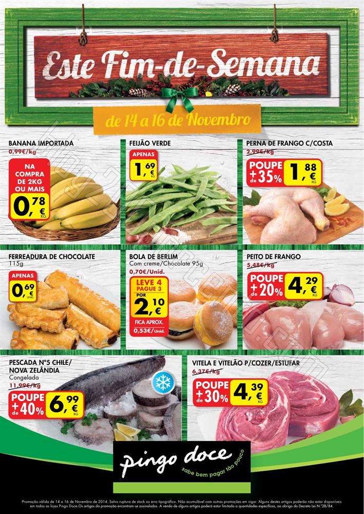 Novo Folheto PINGO DOCE Fim de Semana de 14 a 16 n