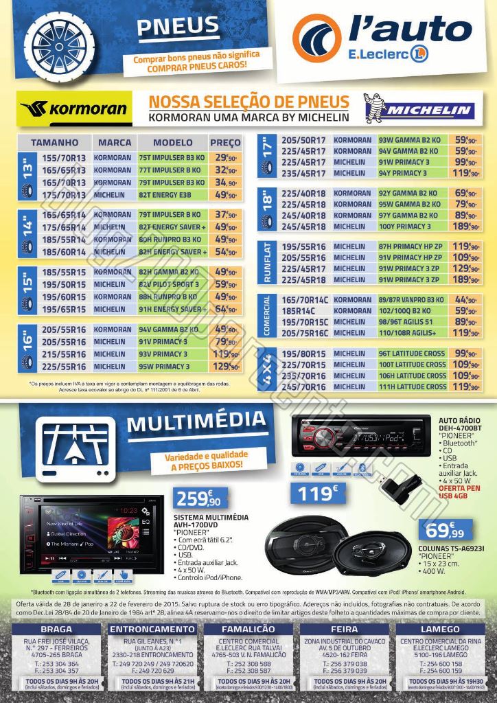 Novo Folheto E-LECLERC Auto de 28 janeiro a 22 fev
