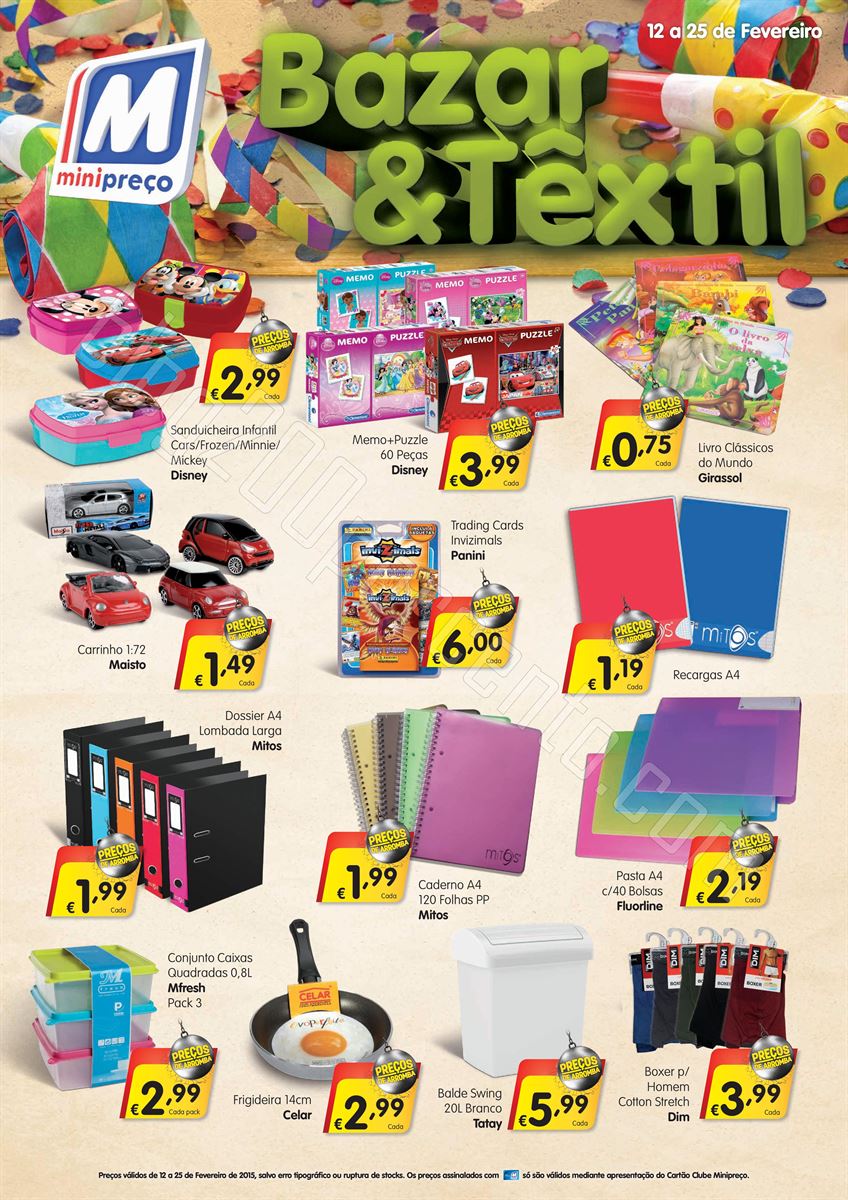Antevisão Folheto MINIPREÇO Bazar de 12 a 25 fev