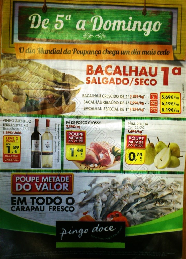 Novo Folheto PINGO DOCE Fim de Semana de 30 outubr