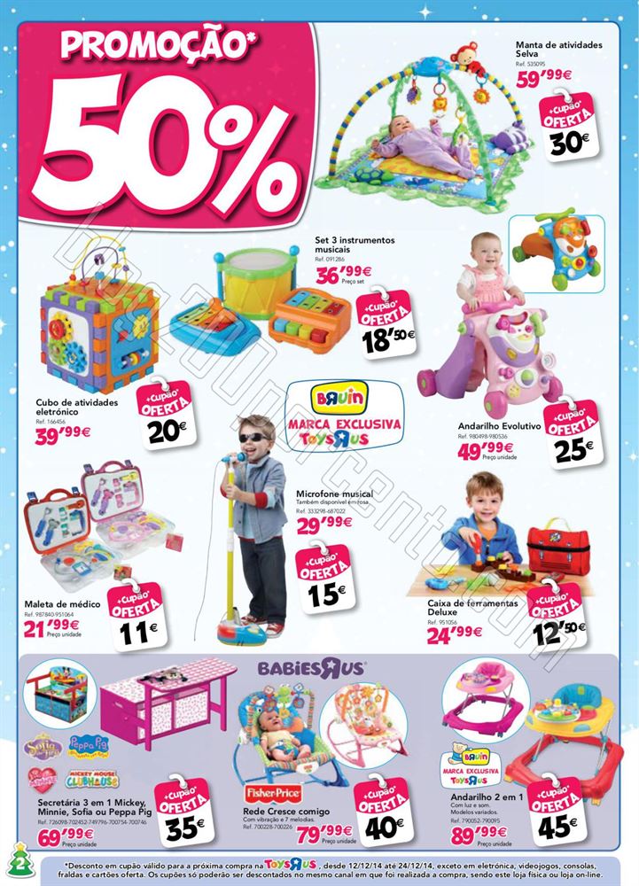 Novo Folheto TOYSRUS 50% de desconto de 3 a 11 dez