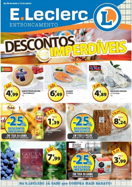 Antevisão folheto E-LECLERC Entroncamento de 28 maio a 15 junho