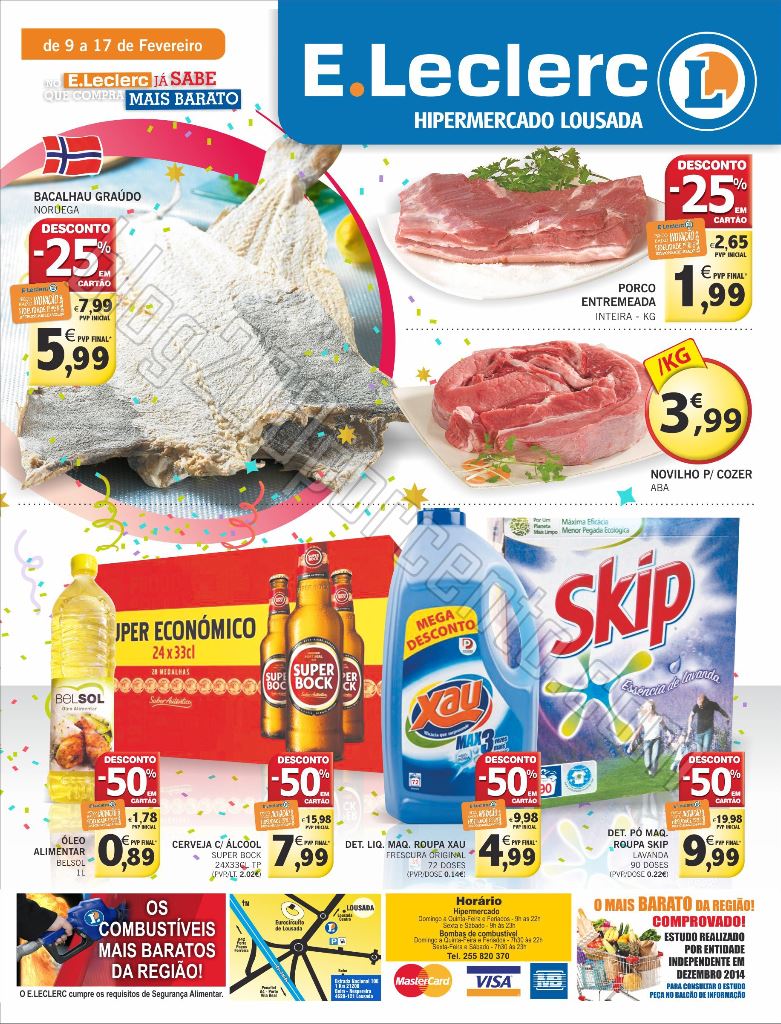 Antevisão Folheto E-LECLERC Lousada de 9 a 17 fev