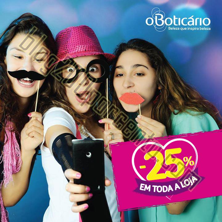 25% de desconto em toda a loja BOTICÁRIO até 7 s