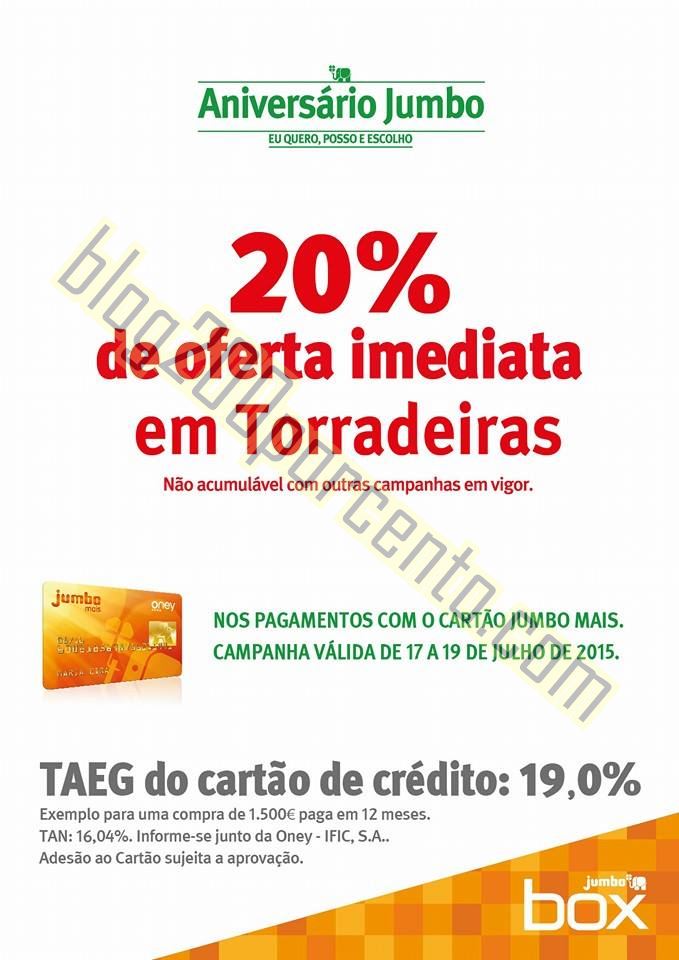 20% de desconto JUMBO - BOX Fim de semana de 17 a 
